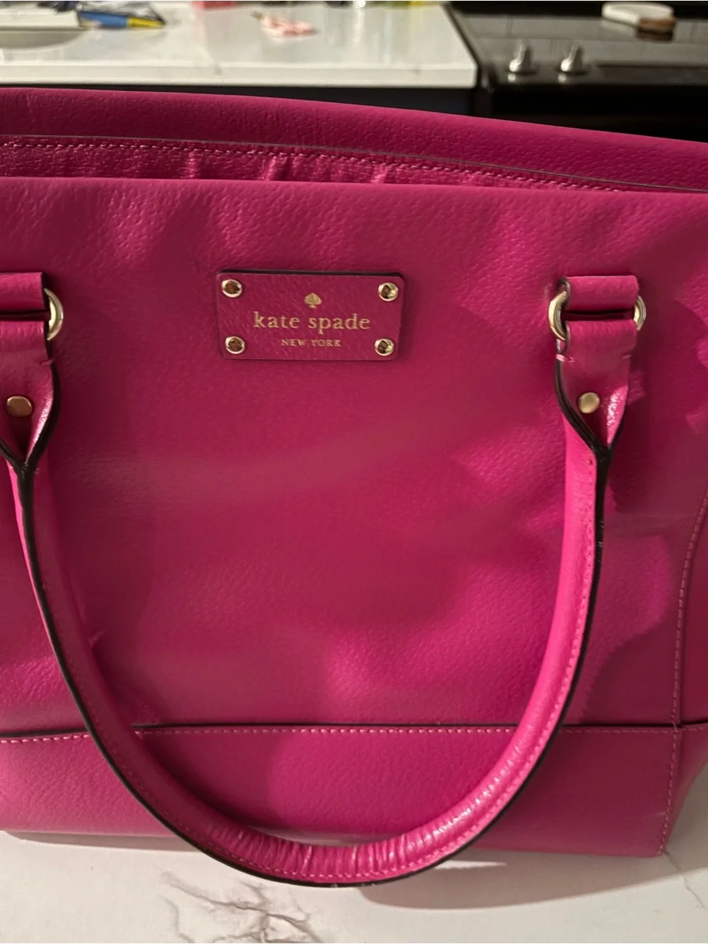 Kate Spade New York Hot Pink Leather Tote Shoulder Bag